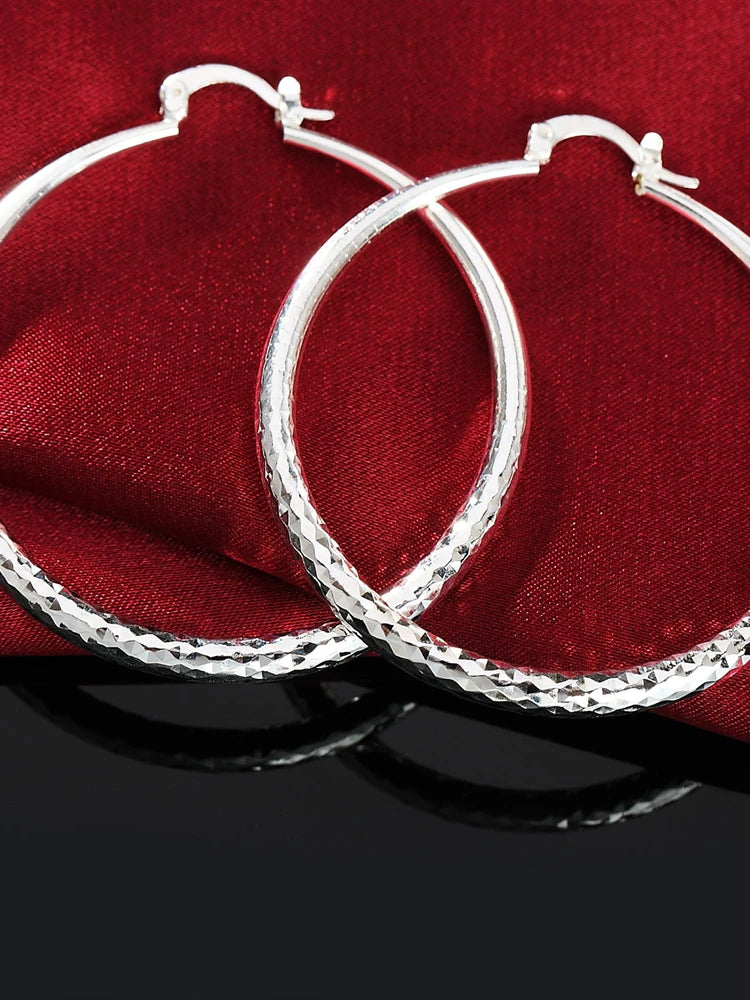 Serena Silver Hoops