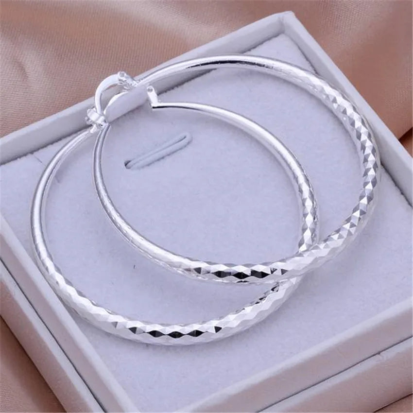 Serena Silver Hoops
