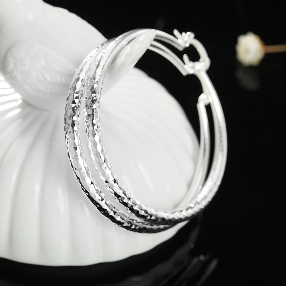 Serena Silver Hoops